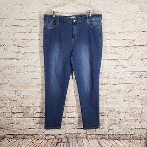 Coldwater Creek Jeans Women's Size 18 W Blue Denim Stretch Tapered Leg